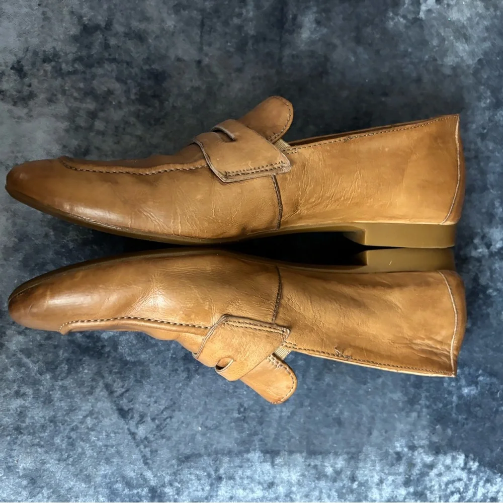 Paul Green light Brown Leather Loafers - Picture 3 of 6